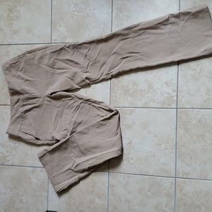 Ann Taylor Cream Tan Nude Long Dress Pants Trousers sz 2 curvy
